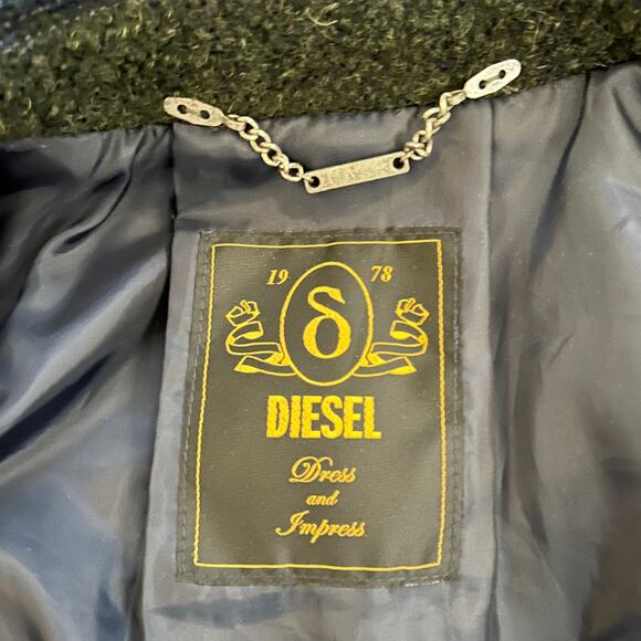 Rare Diesel Black Gold Peplum Moto Jacket – Wool Alpaca Blend, XS - Picture 9 of 9